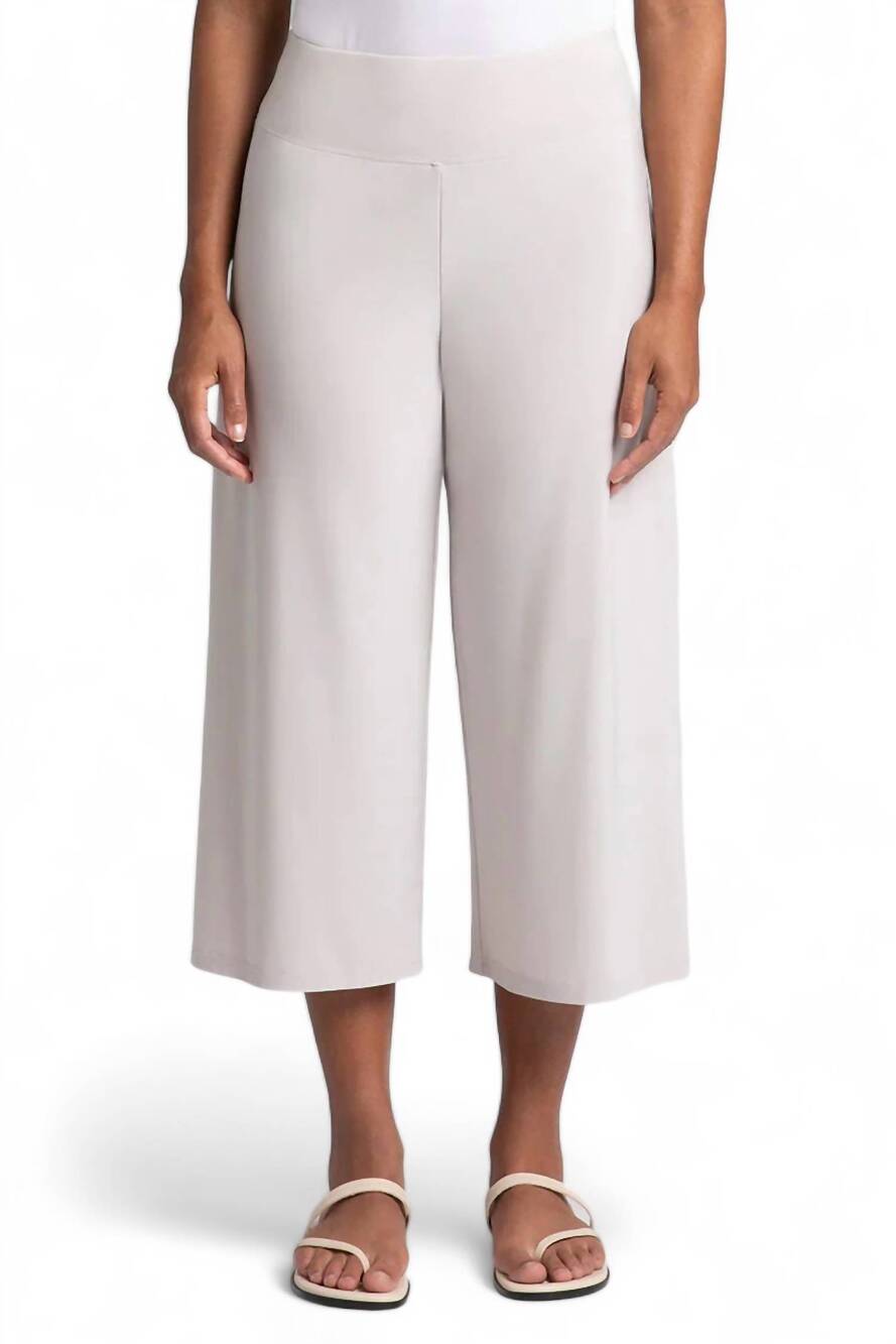 NEW SYMPLI side slit wide capri pant in cashew